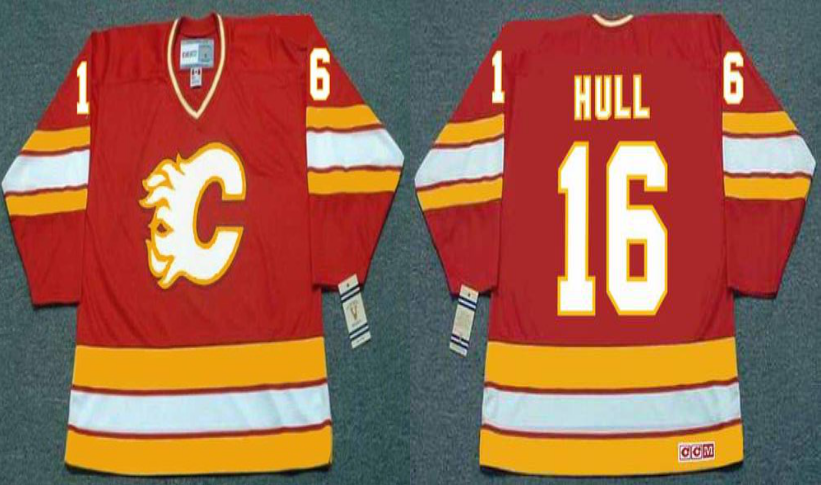 2019 Men Calgary Flames #16 Hull red CCM NHL jerseys